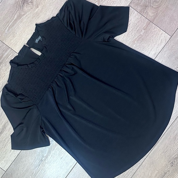 Adrianna Papell Mock Neck Puff Sleeve Blouse - Picture 2 of 13